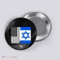 Israeli American Flag Pride Israel USA Button thumb 0