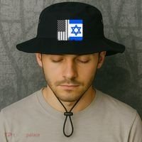 Israeli American Flag Pride Israel USA Bucket Hat thumb 2