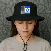 Israeli American Flag Pride Israel USA Bucket Hat thumb 3