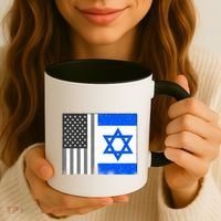 Israeli American Flag Pride Israel USA Coffee Mug thumb 3