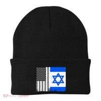 Israeli American Flag Pride Israel USA Beanie thumb 0