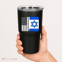 Israeli American Flag Pride Israel USA Tumbler thumb 2