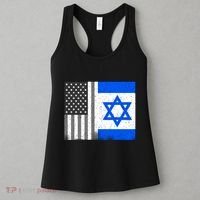Israeli American Flag Pride Israel USA Women's Tank Top thumb 3
