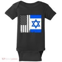Israeli American Flag Pride Israel USA Baby Bodysuit thumb 0