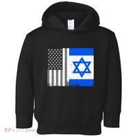 Israeli American Flag Pride Israel USA Toddler Hoodie thumb 0