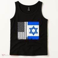 Israeli American Flag Pride Israel USA Tank Top thumb 2