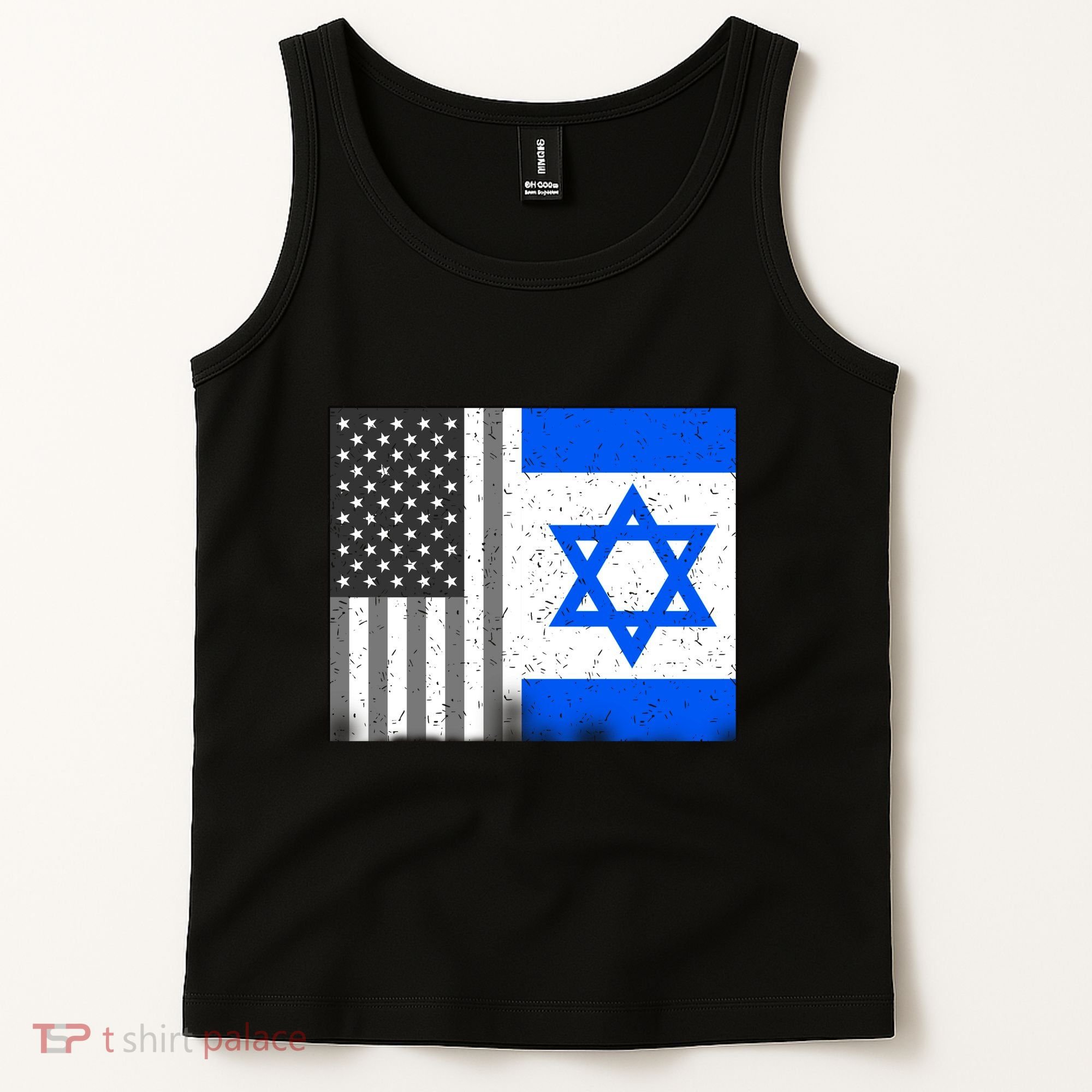 Israeli American Flag Pride Israel USA Tank Top