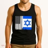 Israeli American Flag Pride Israel USA Tank Top thumb 3