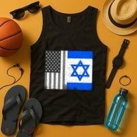 Israeli American Flag Pride Israel USA Tank Top thumb 4