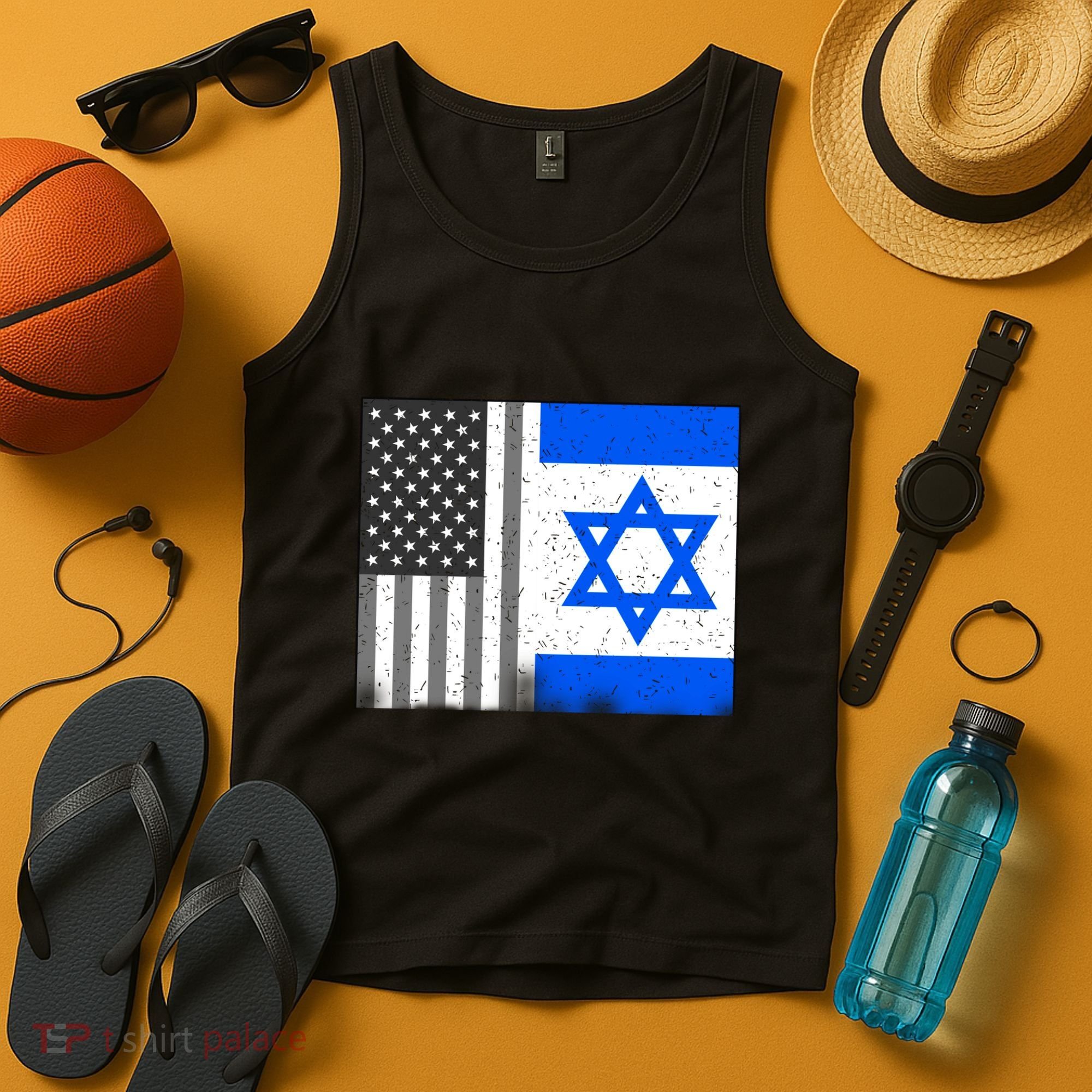 Israeli American Flag Pride Israel USA Tank Top