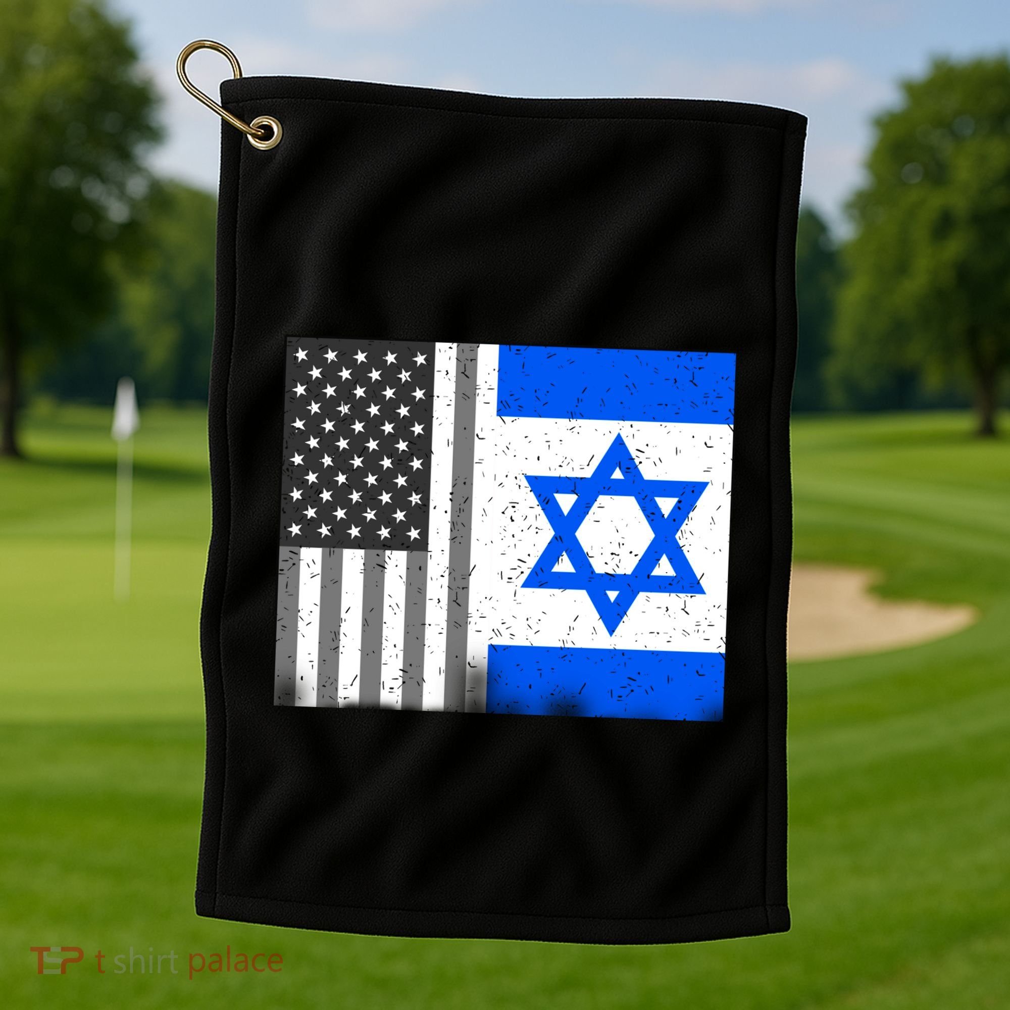 Israeli American Flag Pride Israel USA Golf Towel