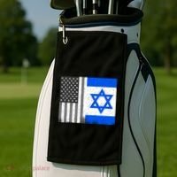 Israeli American Flag Pride Israel USA Golf Towel thumb 2