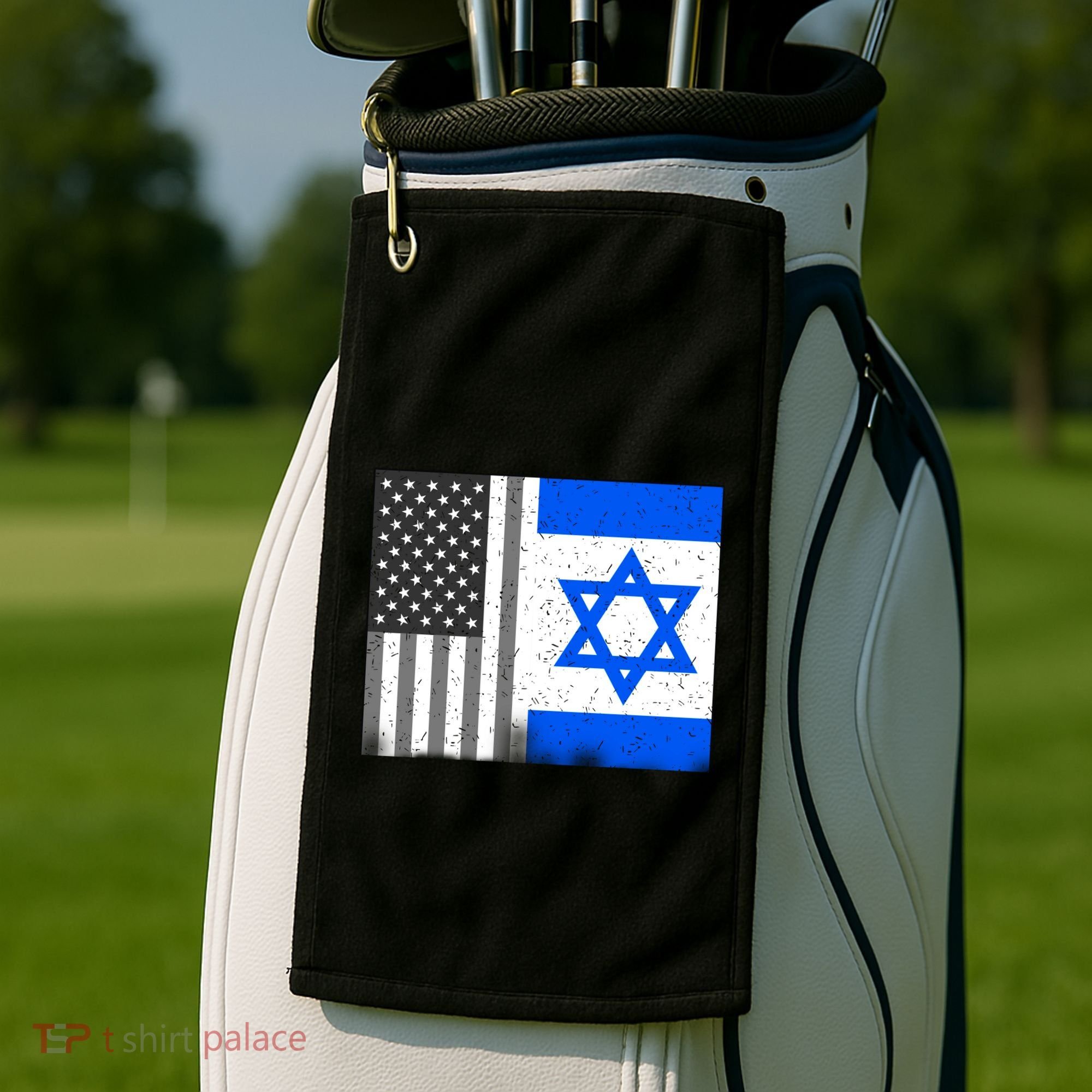 Israeli American Flag Pride Israel USA Golf Towel