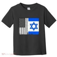 Israeli American Flag Pride Israel USA Toddler T-Shirt thumb 0