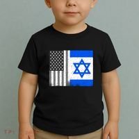 Israeli American Flag Pride Israel USA Toddler T-Shirt thumb 2