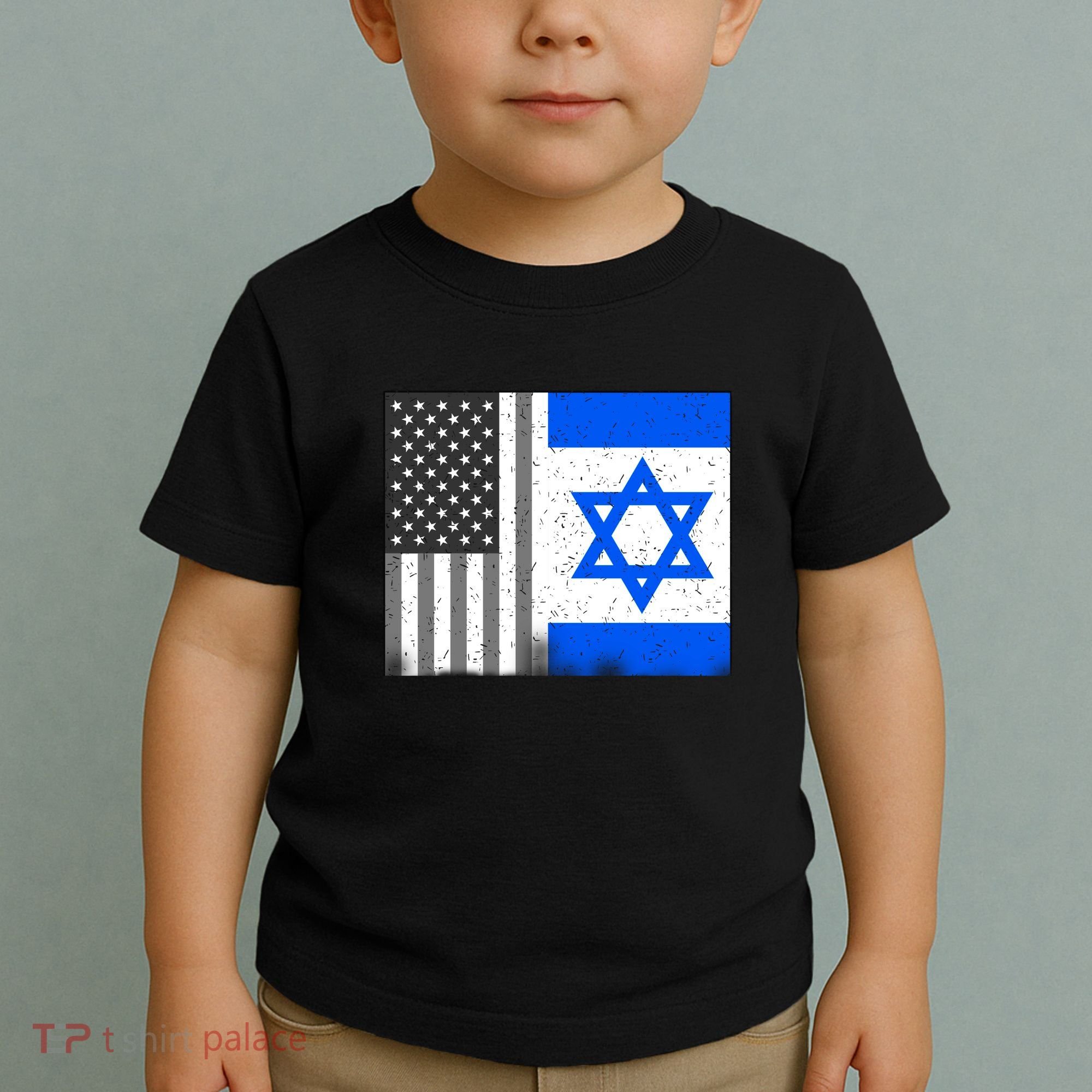 Israeli American Flag Pride Israel USA Toddler T-Shirt