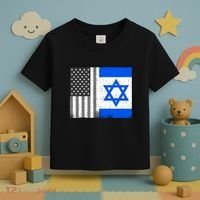 Israeli American Flag Pride Israel USA Toddler T-Shirt thumb 3