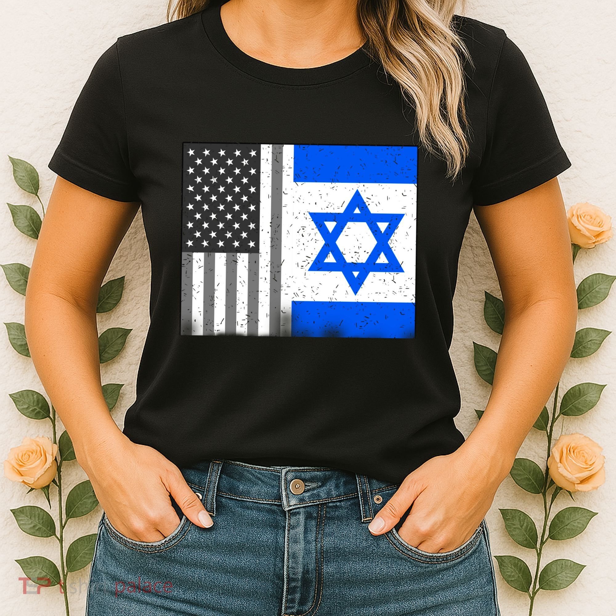 Israeli American Flag Pride Israel USA Women's T-Shirt