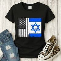 Israeli American Flag Pride Israel USA Women's T-Shirt thumb 3