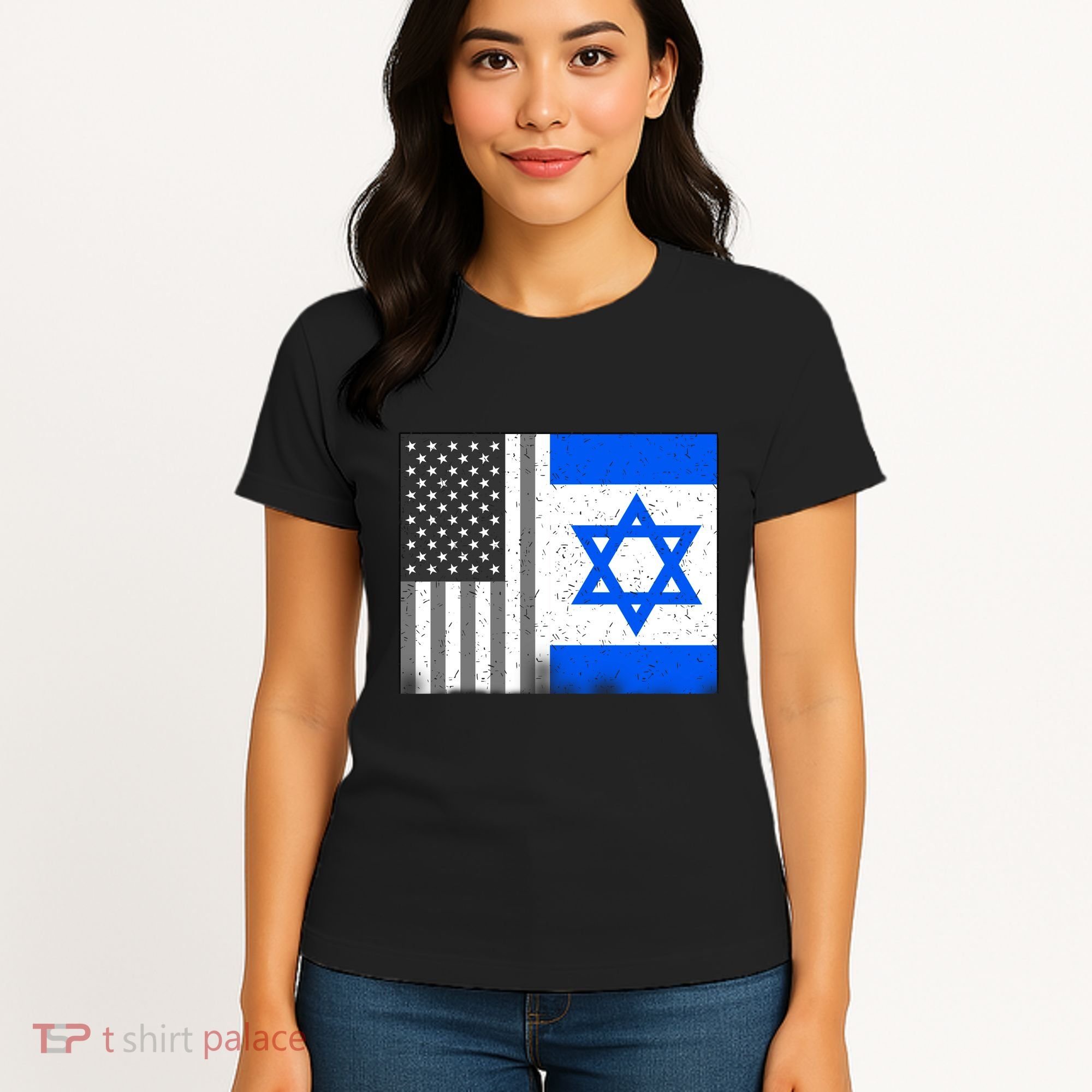 Israeli American Flag Pride Israel USA Women's T-Shirt