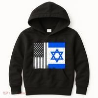 Israeli American Flag Pride Israel USA Kids Hoodie thumb 0
