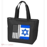 Israeli American Flag Pride Israel USA Tote Bag thumb 3