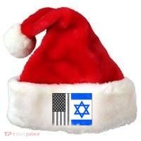 Israeli American Flag Pride Israel USA Santa Hat thumb 0