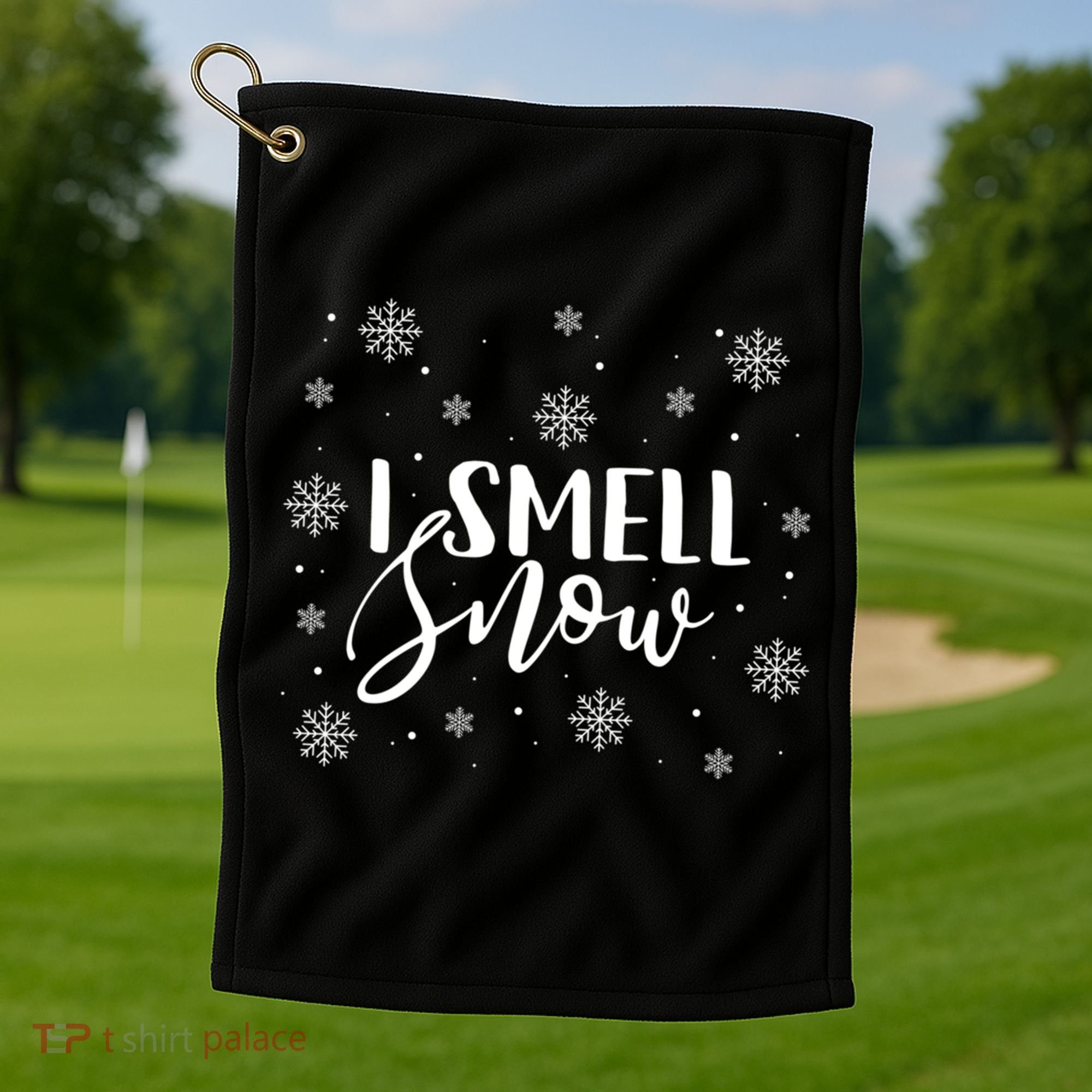 I Smell Snow Winter Snowflakes Christmas Gift Meaningful Gift Golf Towel