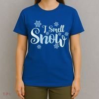 I Smell Snow Cute Snowflakes Snowy Winter Holiday Christmas Gift T-Shirt thumb 4