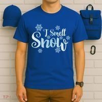 I Smell Snow Cute Snowflakes Snowy Winter Holiday Christmas Gift T-Shirt thumb 6
