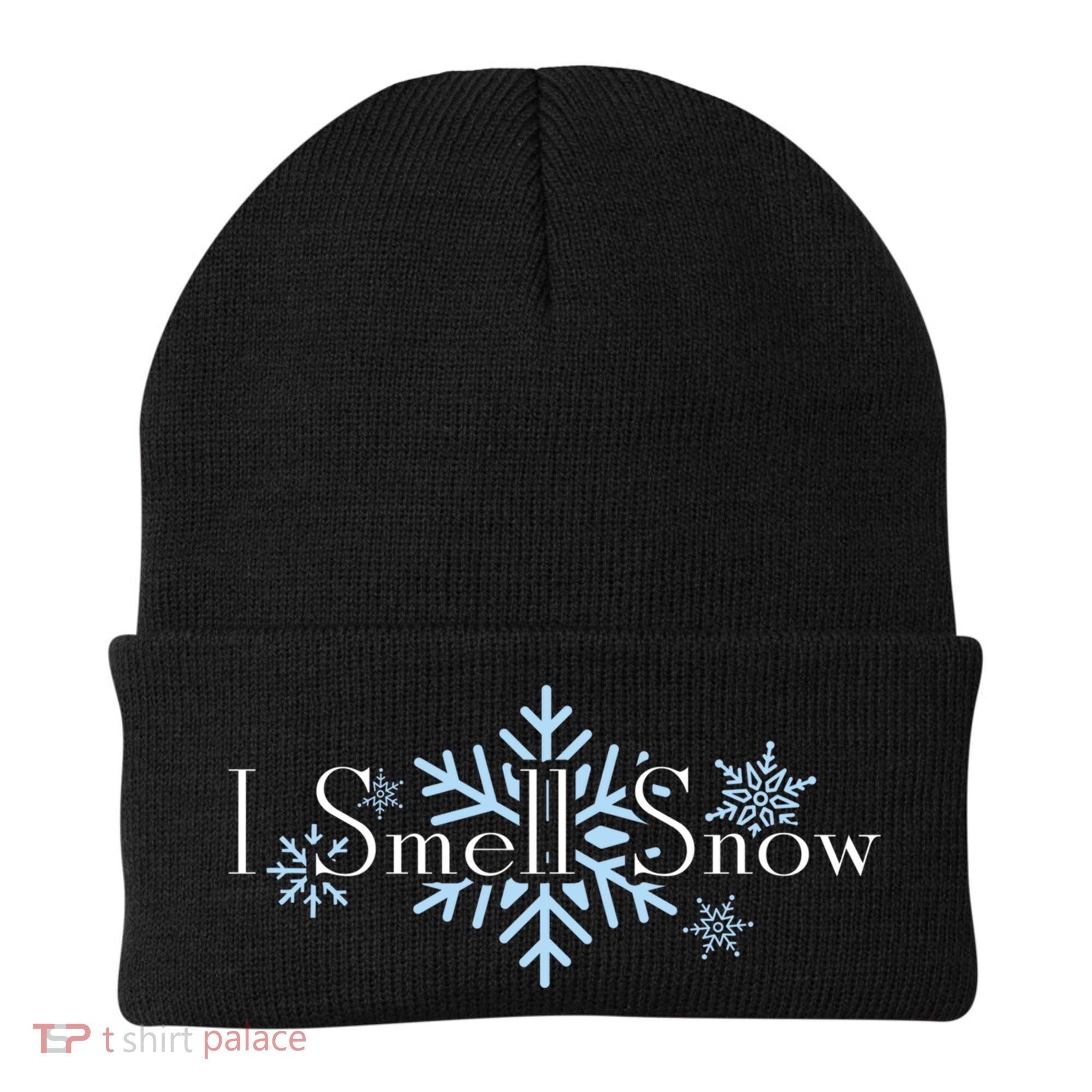 I Smell Snow Winter Christmas Holiday Snowflake Beanie