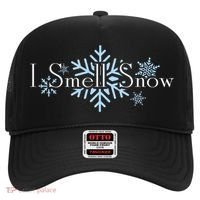 I Smell Snow Winter Christmas Holiday Snowflake Hat thumb 0