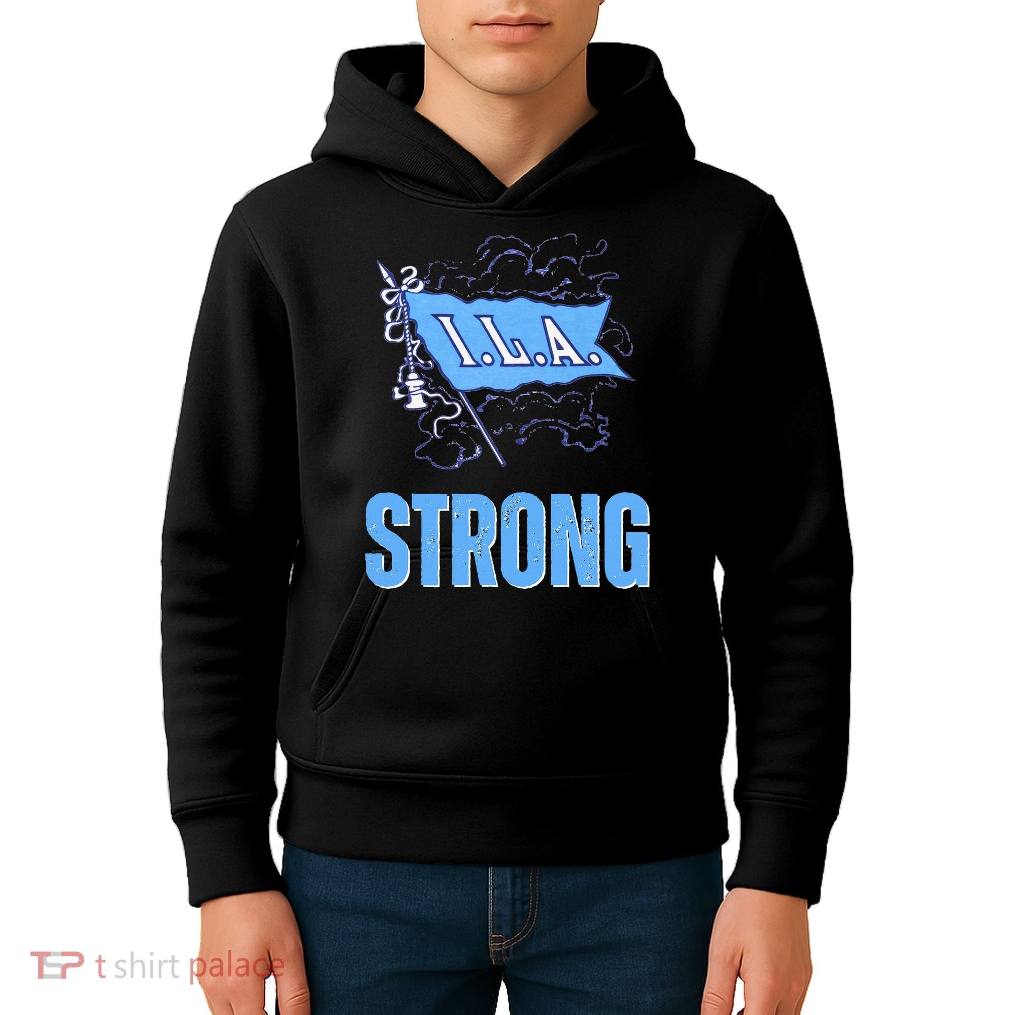 Ila Strong Strike Longshoremen Union Port Workers Union Kids Hoodie