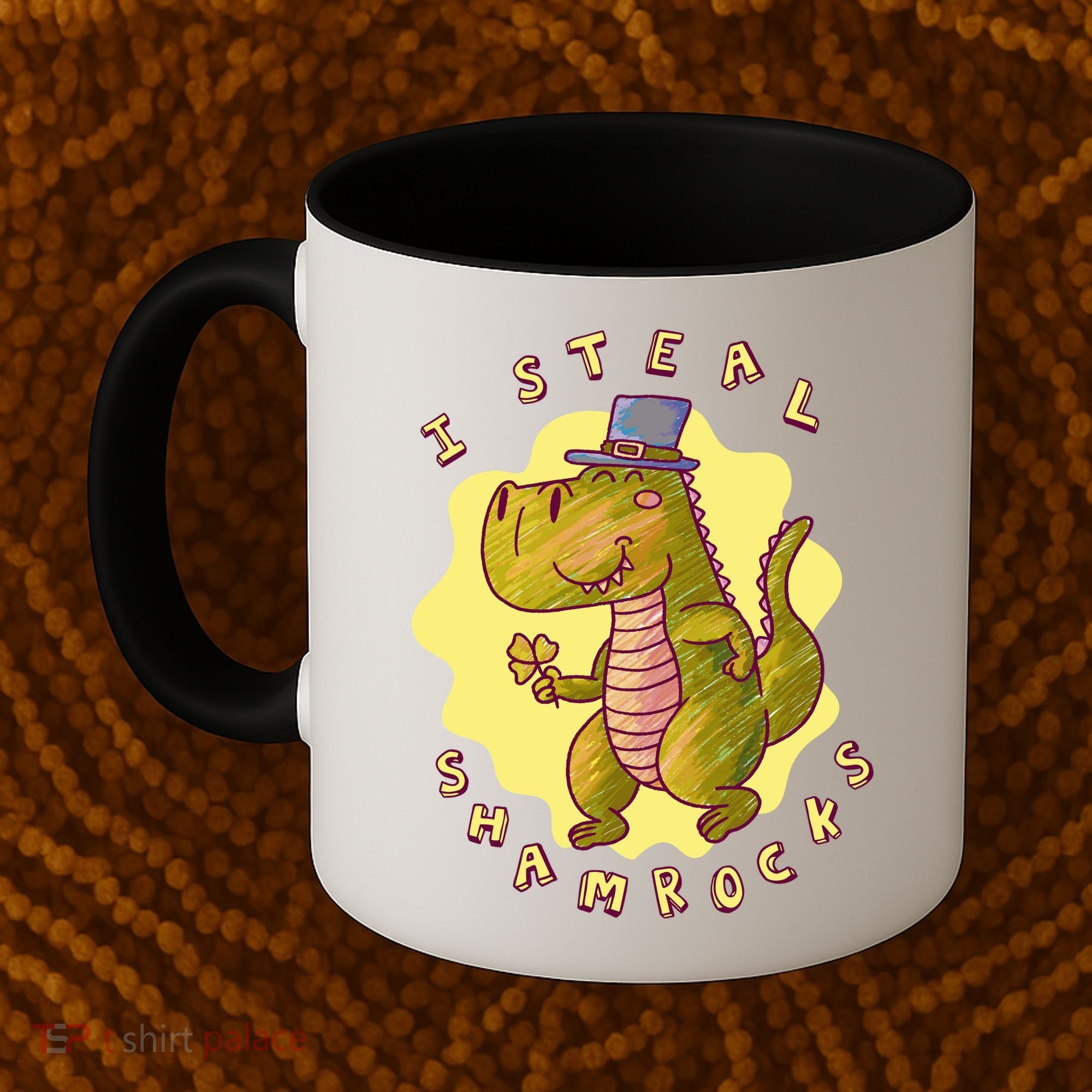 I Steal Shamrocks Dinosaur Coffee Mug
