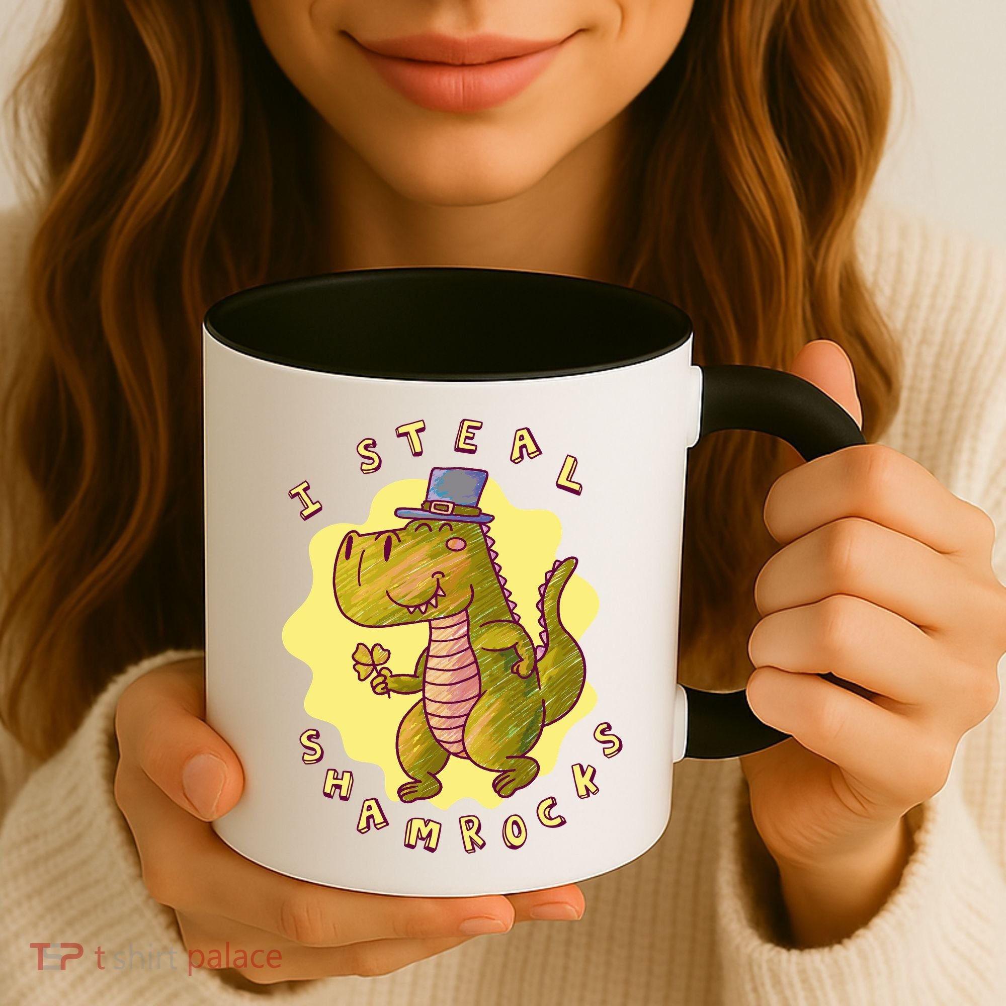 I Steal Shamrocks Dinosaur Coffee Mug