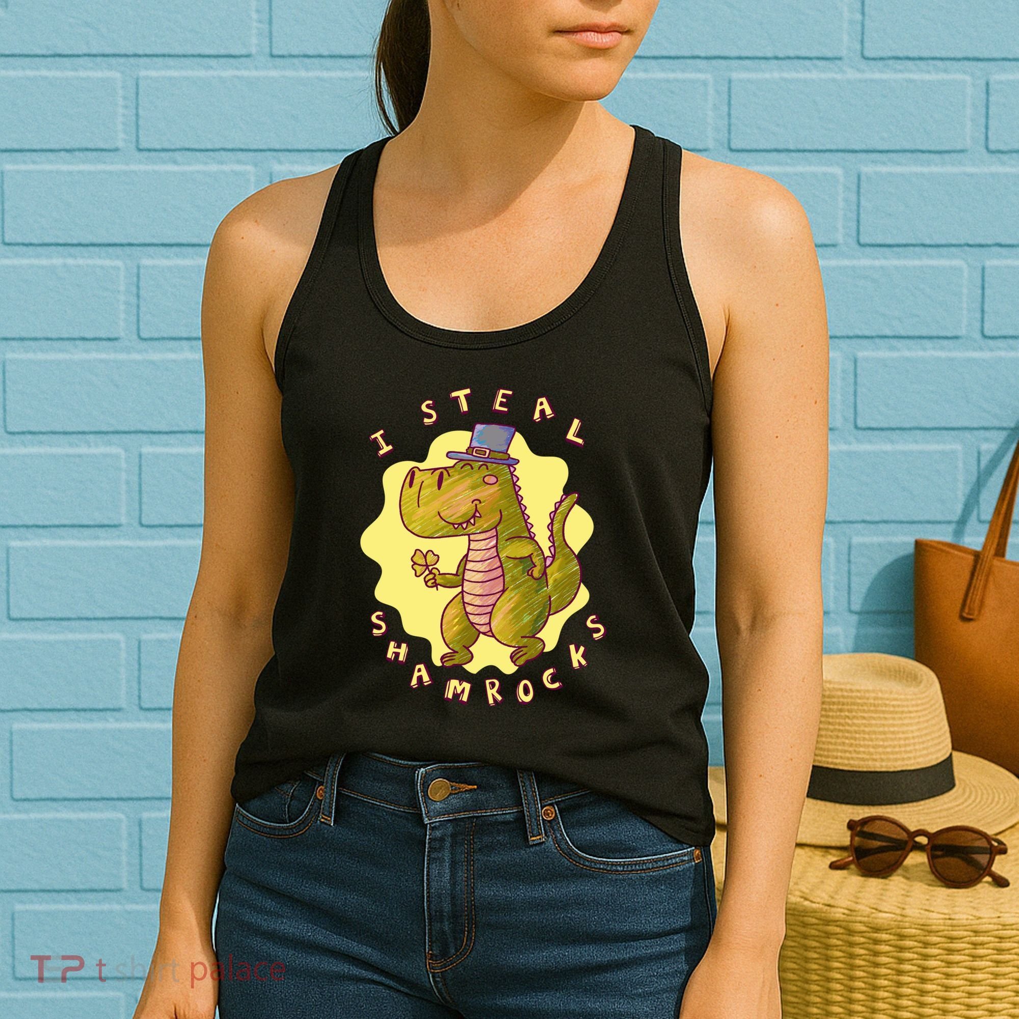 I Steal Shamrocks Dinosaur Women's Tank Top