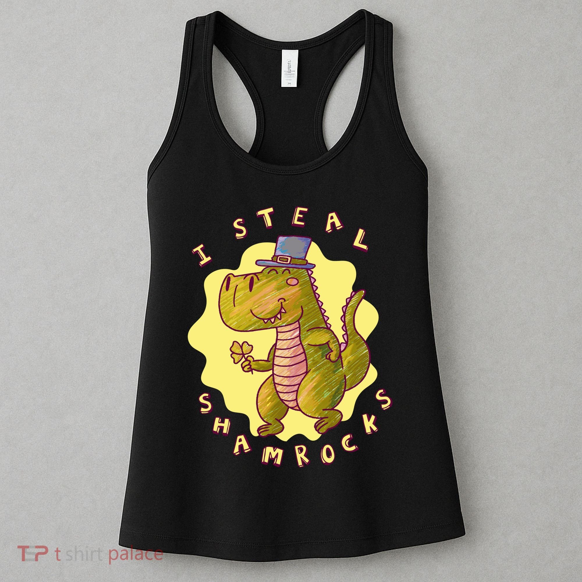 I Steal Shamrocks Dinosaur Women's Tank Top