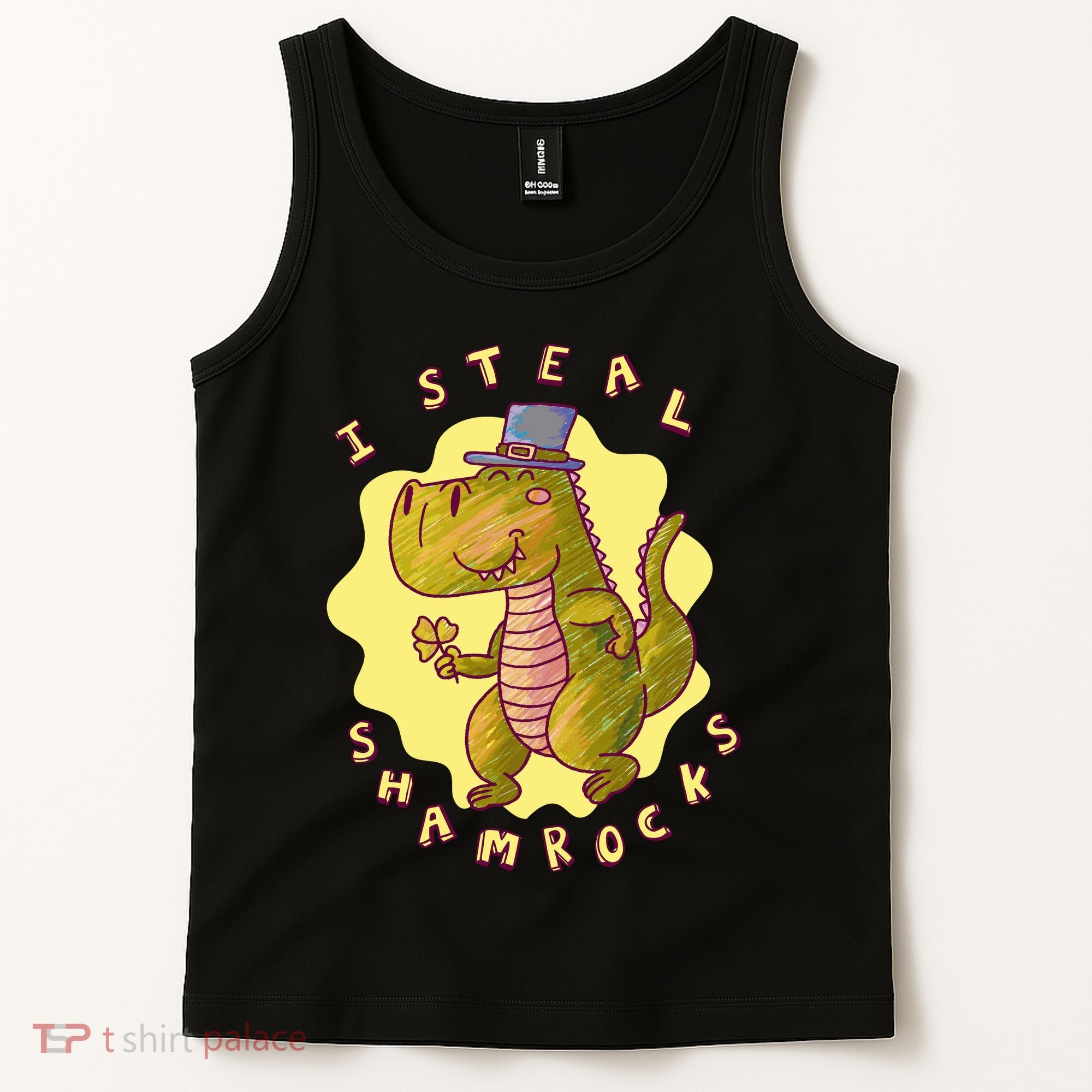 I Steal Shamrocks Dinosaur Tank Top
