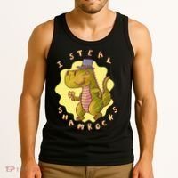 I Steal Shamrocks Dinosaur Tank Top thumb 3