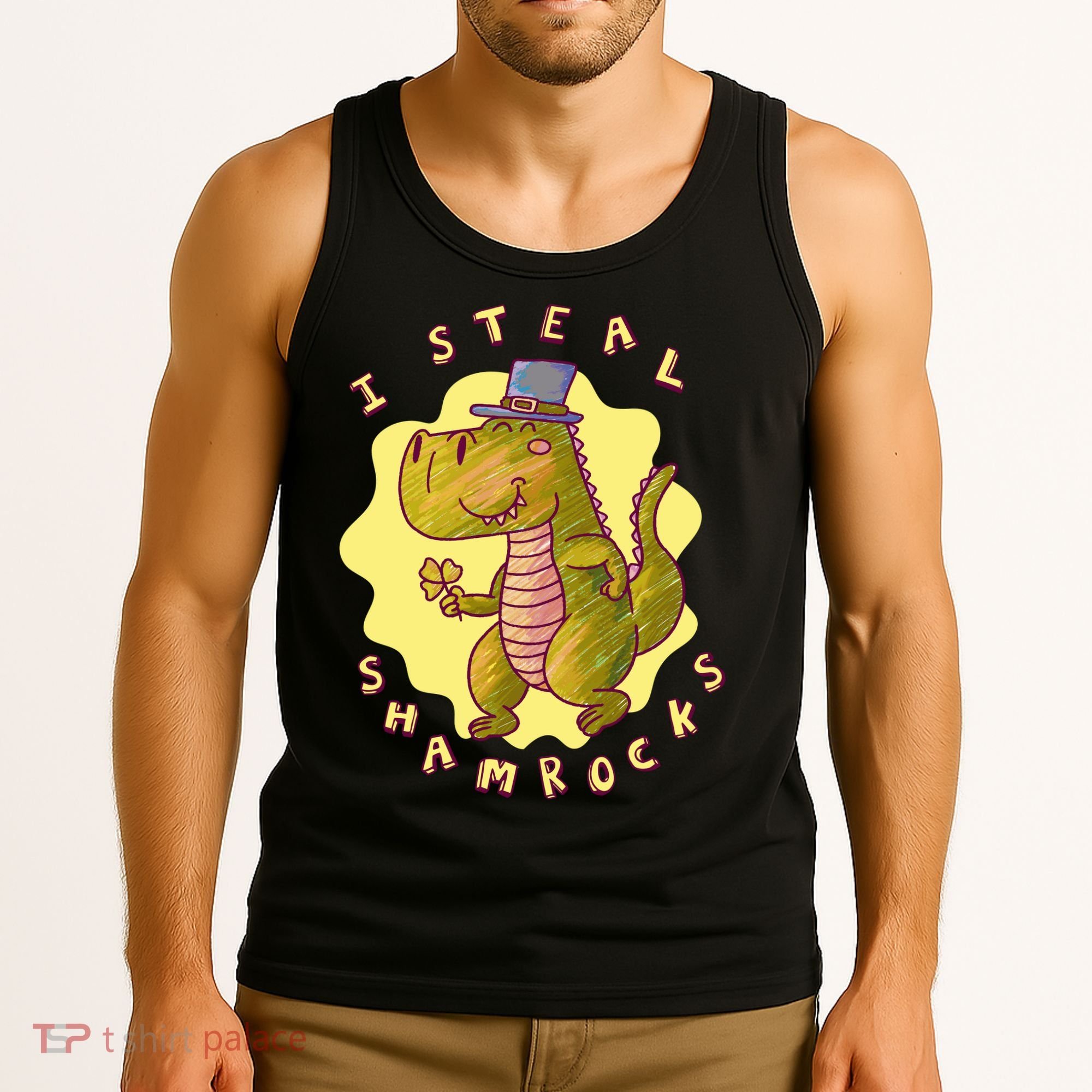 I Steal Shamrocks Dinosaur Tank Top