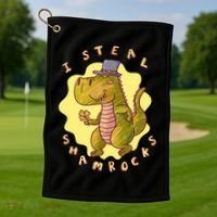 I Steal Shamrocks Dinosaur Golf Towel thumb 1