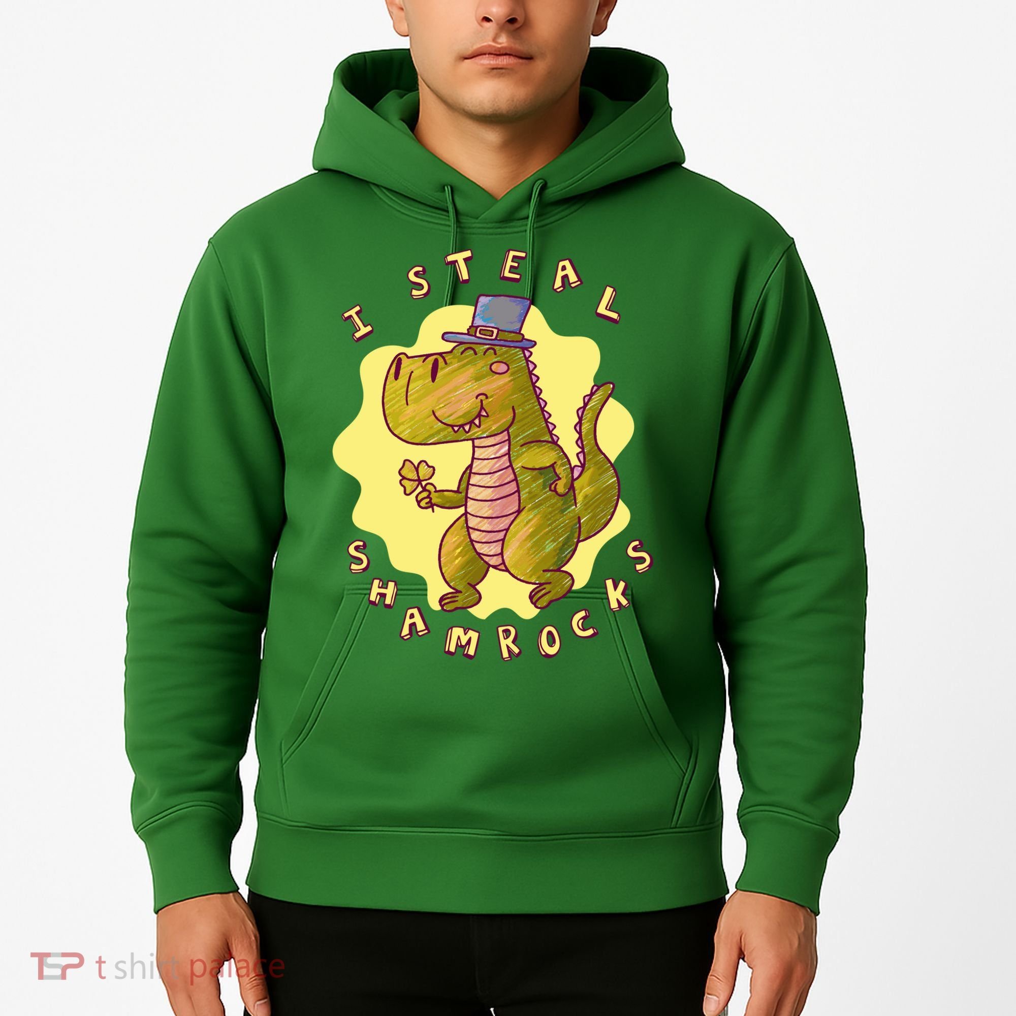 I Steal Shamrocks Dinosaur Hoodie