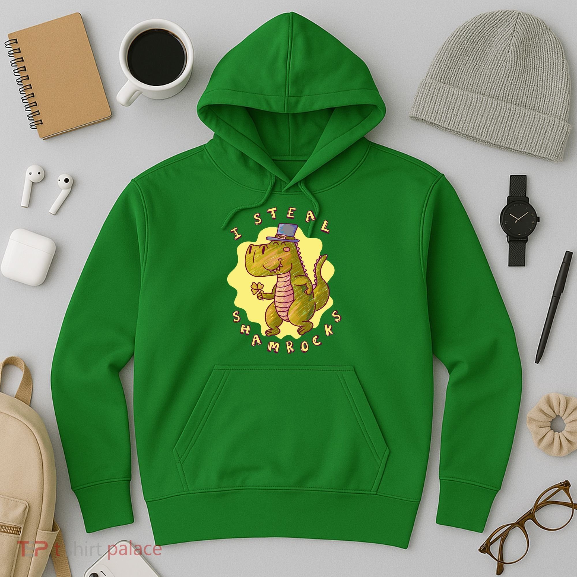 I Steal Shamrocks Dinosaur Hoodie