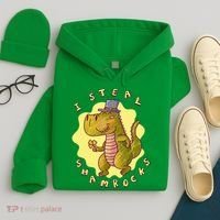 I Steal Shamrocks Dinosaur Hoodie thumb 4