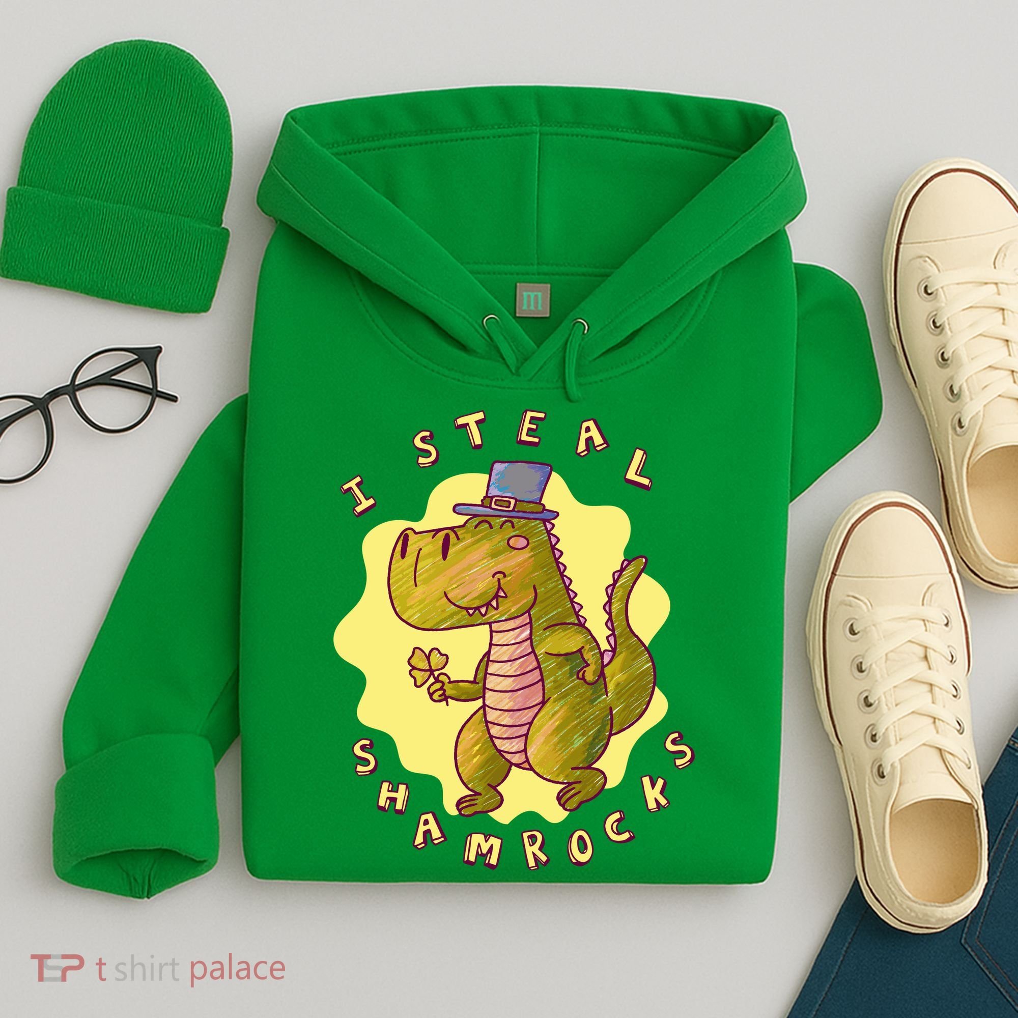 I Steal Shamrocks Dinosaur Hoodie