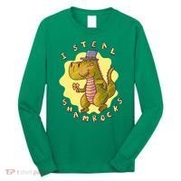 I Steal Shamrocks Dinosaur Long Sleeve Shirt thumb 0