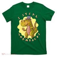 I Steal Shamrocks Dinosaur T-Shirt thumb 0