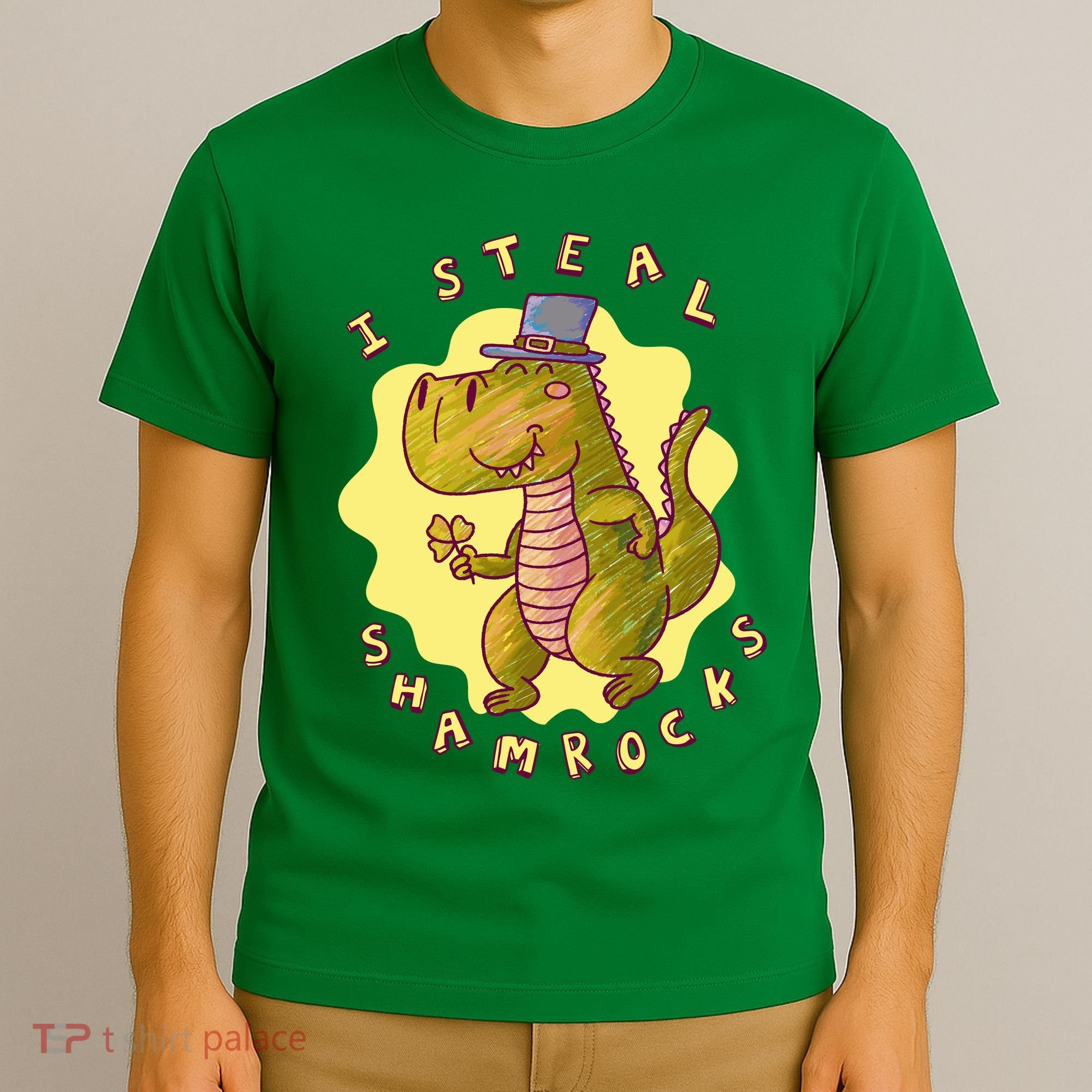 I Steal Shamrocks Dinosaur T-Shirt