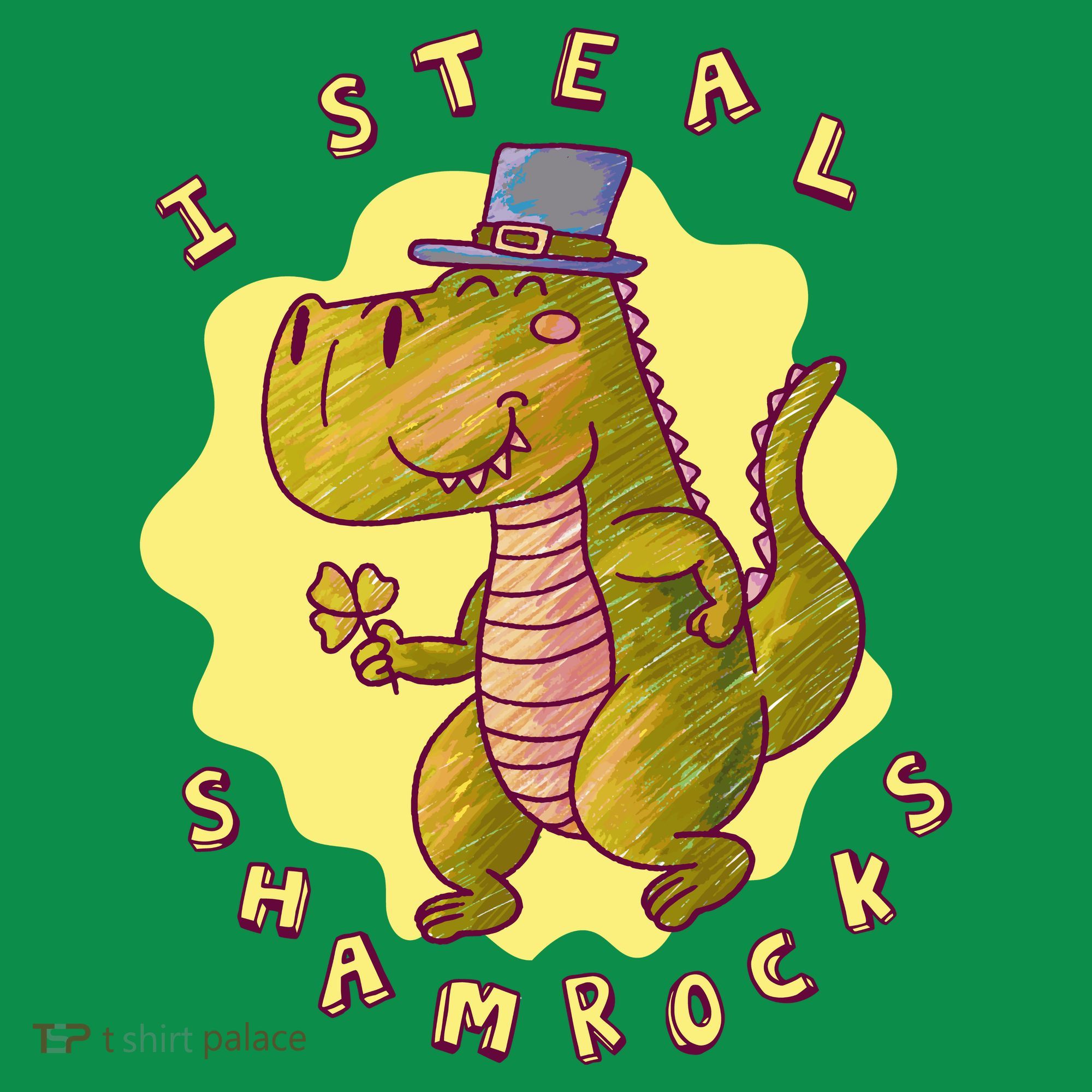 I Steal Shamrocks Dinosaur Mousepad