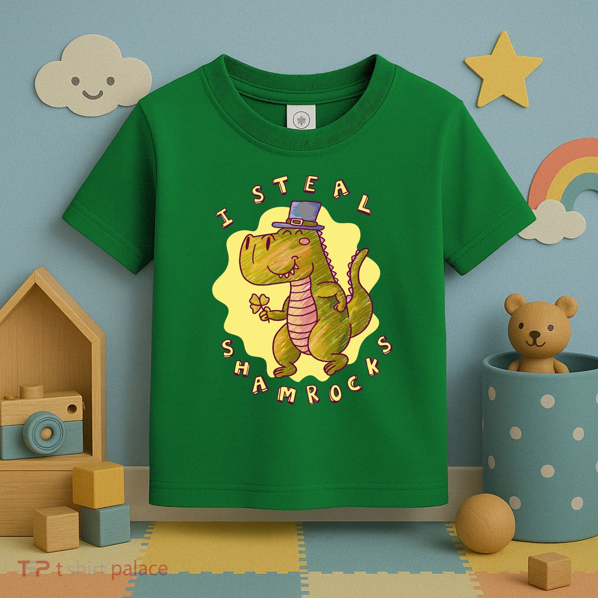I Steal Shamrocks Dinosaur Toddler T-Shirt